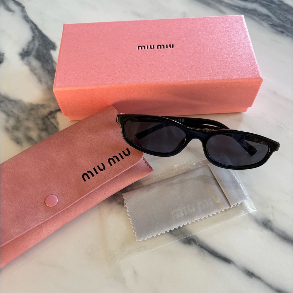 Miu Miu Black Sunglasses with Pink Case